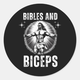 Adesivo Redondo Bíblias E Biceps Criadores De Porte Jesus Malhação