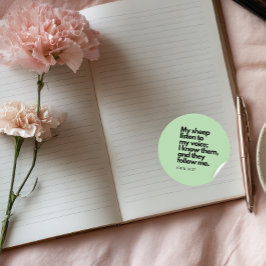 Adesivo Redondo Bíblias: Minhas ovelhas ouvem minha voz