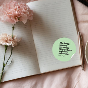 Adesivo Redondo Bíblias: Minhas ovelhas ouvem minha voz