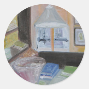 Adesivo Redondo Biblioteca de Paris