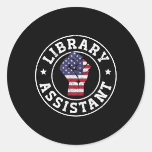 Adesivo Redondo Biblioteca Patriótica de 4 de Julho Instantânea
