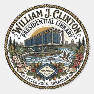 Adesivo Redondo Biblioteca Presidencial William J. Clinton EUA