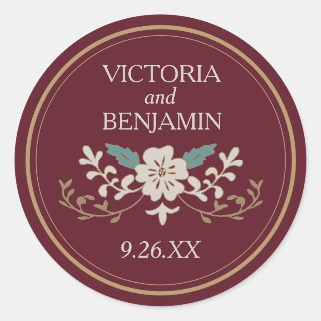 Adesivo Redondo Biblioteca Vintage (Frente)