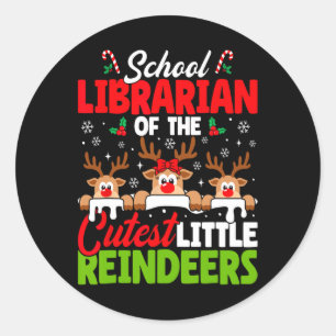 Adesivo Redondo Bibliotecário Da Escola De Natal Das Rebeldes Mais