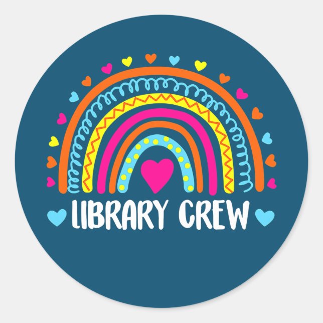 Adesivo Redondo Bibliotecário de Tripulantes Professor Rainbow Pri (Frente)