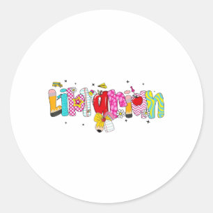 Adesivo Redondo Bibliotecário do Arco de Lápis de Coquette De Volt