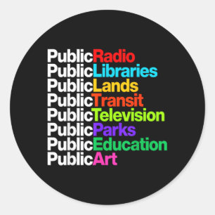 Adesivo Redondo Bibliotecas de Rádio Pública Terrenos Trânsito Ted