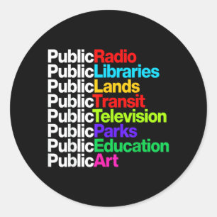 Adesivo Redondo Bibliotecas de Rádio Pública Terrenos Trânsito Ted
