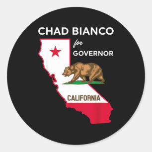 Adesivo Redondo Bicanco 2026 Chad Bianco Governador Da Califórnia