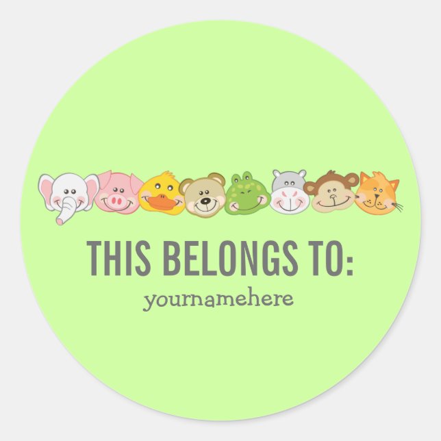 Adesivo Redondo Bichinho Enfrentado Pertence A Vinheta (Frente)