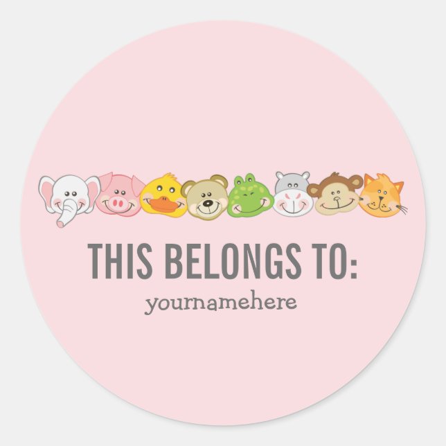 Adesivo Redondo Bichinho Enfrentado Pertence A Vinheta (Frente)