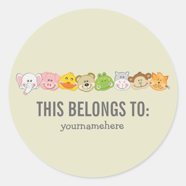 Adesivo Redondo Bichinho Enfrentado Pertence A Vinheta (Frente)