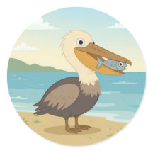 Bicho de animação bonito Pelicano, pássaro do mar
