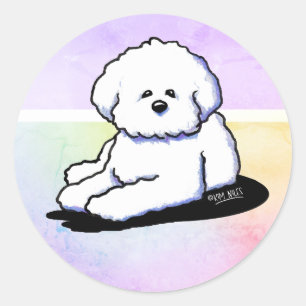 Adesivo Redondo Bichon Frise Dog Stickers