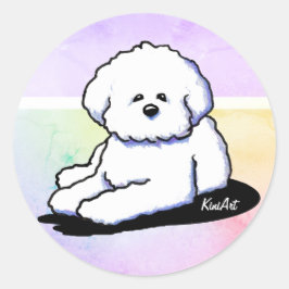 Adesivo Redondo Bichon Frise Dog Stickers