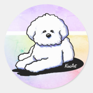 Adesivo Redondo Bichon Frise Dog Stickers