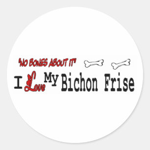 Adesivo Redondo Bichon Frise (I Love)