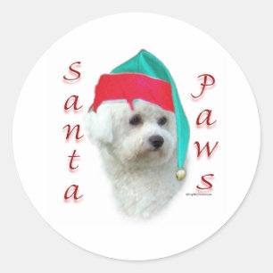 Adesivo Redondo Bichon Frise Papais noeis Paws