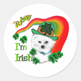 Adesivo Redondo Bichon Frise St Patricks