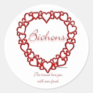 Adesivo Redondo Bichon Frise True Love - Sticker