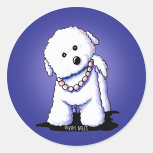 Adesivo Redondo Bichon In Pearls Stickers