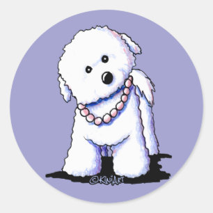 Adesivo Redondo Bichon In Pearls Stickers