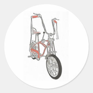 Adesivo Redondo Bicicleta alaranjada clássica da bicicleta dos