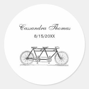 Adesivo Redondo Bicicleta Antiga Construída Para Dois / Bicicleta 