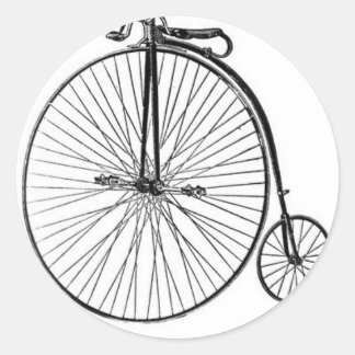 Adesivo Redondo Bicicleta Antiquada Penny Farthing