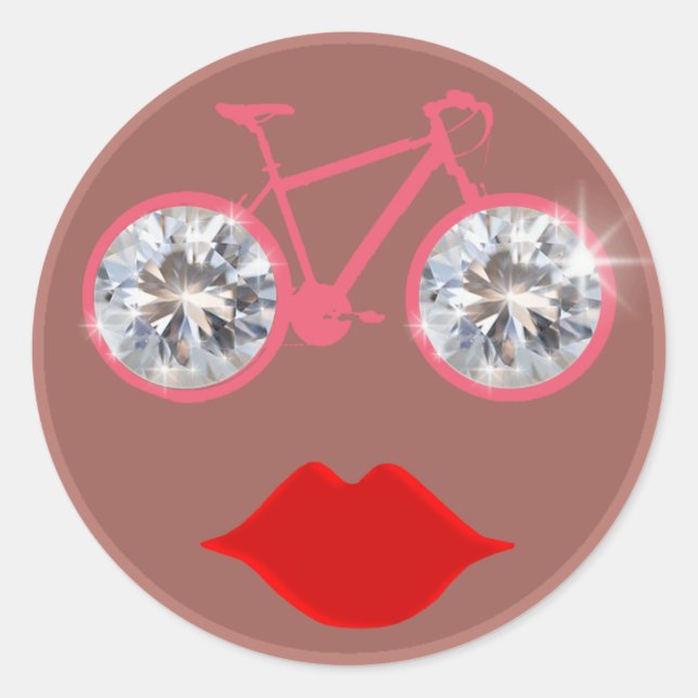 Adesivo Redondo bicicleta, bicicleta, ciclismo (Frente)