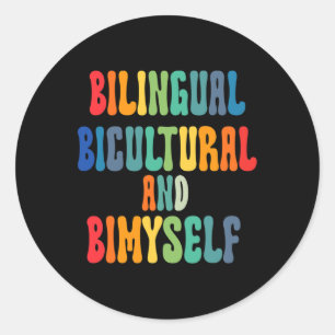 Adesivo Redondo Bicicleta Bilíngue Divertida E Bimyself ASL Deaf A