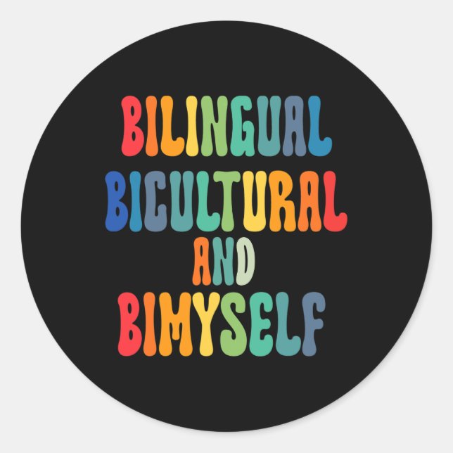 Adesivo Redondo Bicicleta Bilíngue Divertida E Bimyself ASL Deaf A (Frente)