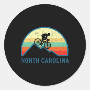 Adesivo Redondo Bicicleta Carolina North Mountain Biking Retro Mtb