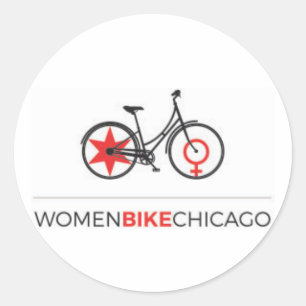 Adesivo Redondo Bicicleta Chicago das mulheres - Etapa-Através da