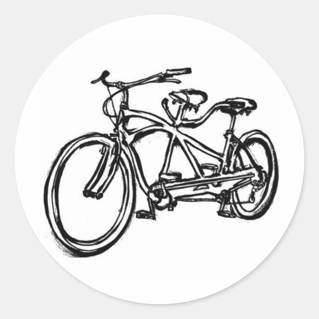 Adesivo Redondo Bicicleta construída para 2 (antiga tandem de schw (Frente)