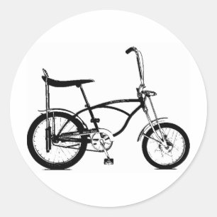 Adesivo Redondo Bicicleta de Banco Retro Banana
