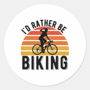 Adesivo Redondo Bicicleta De Ciclismo De Montanha Eu Preferiria Es