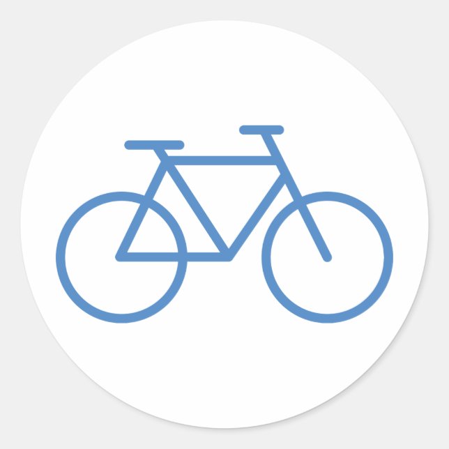 Adesivo Redondo bicicleta de ícone de bicicleta azul (Frente)