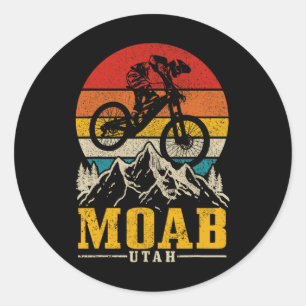Adesivo Redondo Bicicleta de montanha antiga Moab Utah Mtb downhil