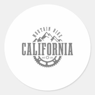 Adesivo Redondo Bicicleta de Montanha Califórnia Mtb Ciclismo Down