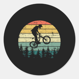 Adesivo Redondo Bicicleta de Montanha - Ciclismo de Trilha Vintage