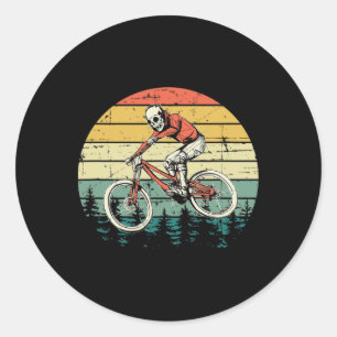 Adesivo Redondo Bicicleta de Montanha - Ciclismo de Trilha Vintage