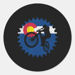 Adesivo Redondo Bicicleta de Montanha Colorado Ciclismo Mtb