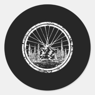 Adesivo Redondo Bicicleta de Montanha - Design de Roda de Mtb Cicl
