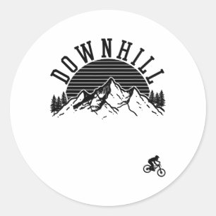 Adesivo Redondo Bicicleta de Montanha Downhill - Presente para Cic