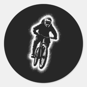 Adesivo Redondo Bicicleta de Montanha Mtb Ciclista Meninos Criança