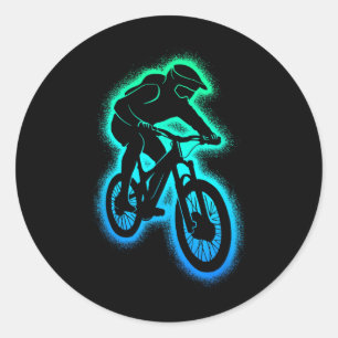 Adesivo Redondo Bicicleta De Montanha Mtb Downhill Crianças Menino