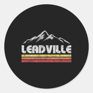 Adesivo Redondo Bicicleta de montanha retrô vintage Leadville Colo