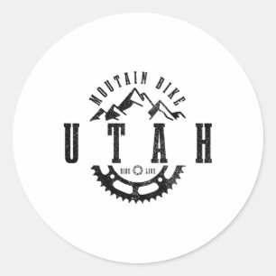 Adesivo Redondo Bicicleta de Montanha Utah Moab Mtb Ciclismo Downh