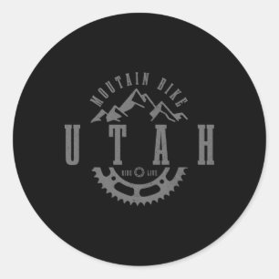 Adesivo Redondo Bicicleta de Montanha Utah Moab Mtb Ciclismo Downh